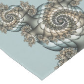 Abstracte beige lichtblauwe fractale kunstspiralen lange tafelloper (Hoek)