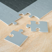 Abstracte beige lichtblauwe fractale kunstspiralen legpuzzel (Zijkant)