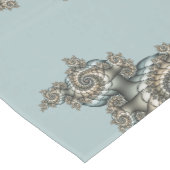 Abstracte beige lichtblauwe fractale kunstspiralen medium tafelloper (Hoek)