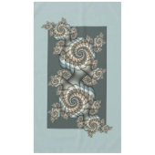 Abstracte beige lichtblauwe fractale kunstspiralen tafelkleed (Voorkant)