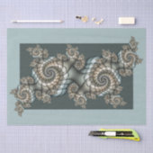 Abstracte beige lichtblauwe fractale kunstspiralen tissuepapier (Craft)