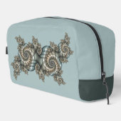 Abstracte beige lichtblauwe fractale kunstspiralen toilettasje (Rechterhoek)