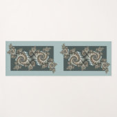Abstracte beige lichtblauwe fractale kunstspiralen yogamat (Voorkant (horizontaal))