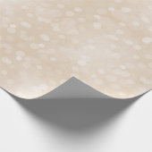 Abstracte beige neutrale bokeh kerstverlichting cadeaupapier (Hoek)