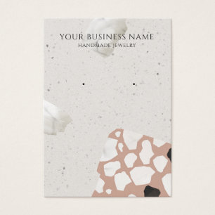 Abstracte beige Terrazzo die beeldschermen met oor Visitekaartje