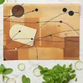 Abstracte Beige Waterverf Lagen Keukenhanddoek (Gevouwen)