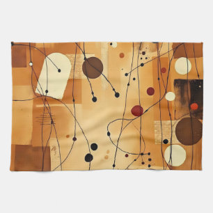 Abstracte Beige Waterverf Lagen Keukenhanddoek