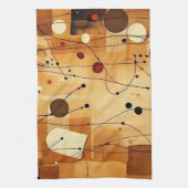 Abstracte Beige Waterverf Lagen Keukenhanddoek (Verticaal)
