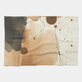 Abstracte beige Waterverf lagen Theedoek (Horizontaal)