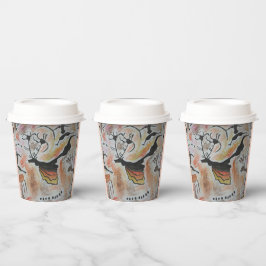 Abstracte bekervel met cave Art Papieren Bekers