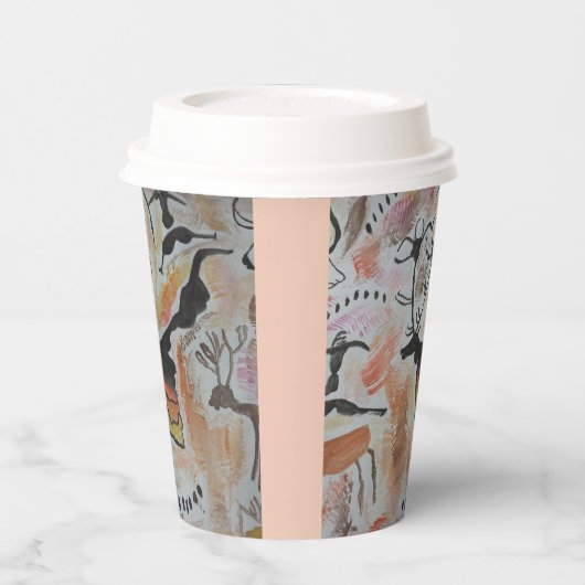 Abstracte bekervel met cave Art Papieren Bekers (Links)