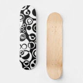 Abstracte bellen 01 - B/W - Retro Persoonlijk Skateboard (Voorkant)