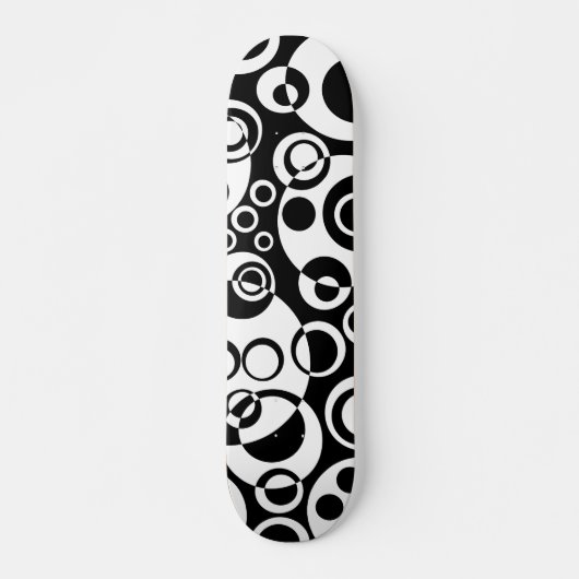 Abstracte bellen 01 - B/W - Retro Persoonlijk Skateboard (Voorkant)
