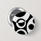 Abstracte bellen B&W 01 Ronde Button 5,7 Cm (Voorkant /achterkant)
