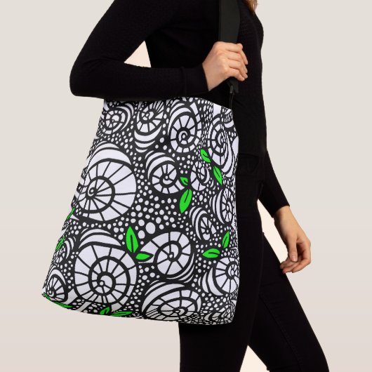 Abstracte bellen en schelpen crossbody tas (Dichtbij)