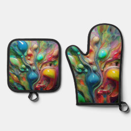 ABSTRACTE BELLEN OVENWANT & PANNENLAP SET