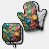 ABSTRACTE BELLEN OVENWANT & PANNENLAP SET (Voorkant / Achterkant)
