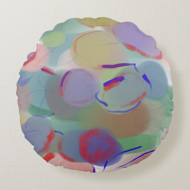 Abstracte bellen rond kussen (Voorkant)