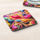 Abstracte bellen verstrengelen bier onderzetter (Linkerzijde)