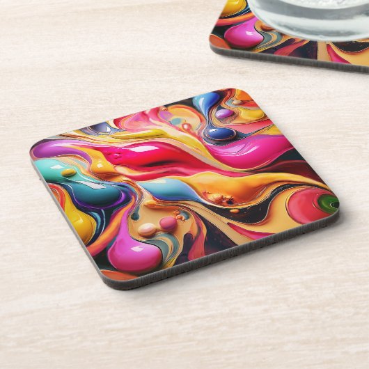 Abstracte bellen verstrengelen bier onderzetter (Linkerzijde)