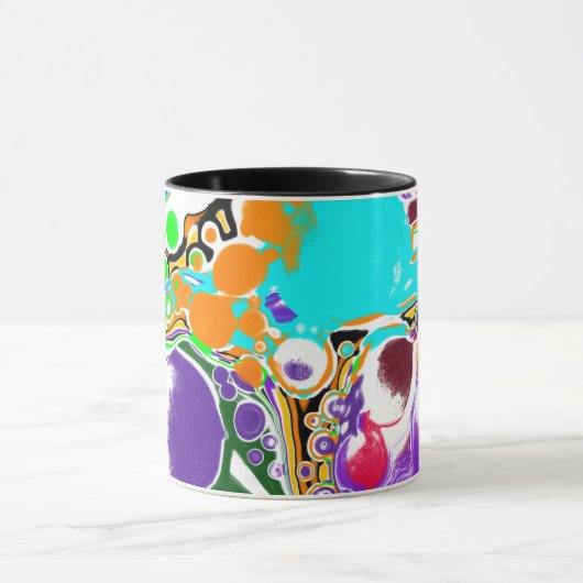 Abstracte belletjes kleurrijk mok (Midden)