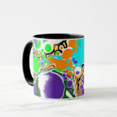 Abstracte belletjes kleurrijk mok (Voorkant links)