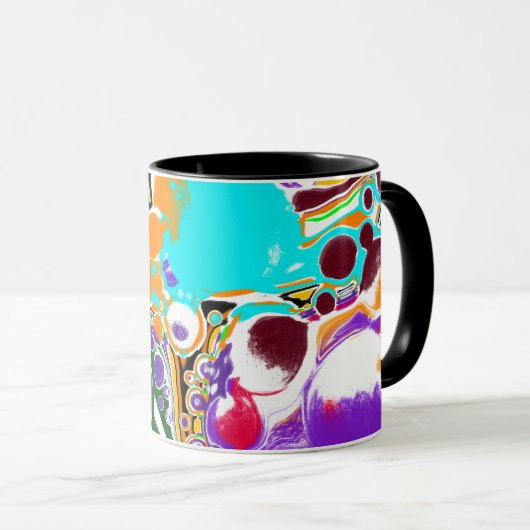 Abstracte belletjes kleurrijk mok (Voorkant rechts)