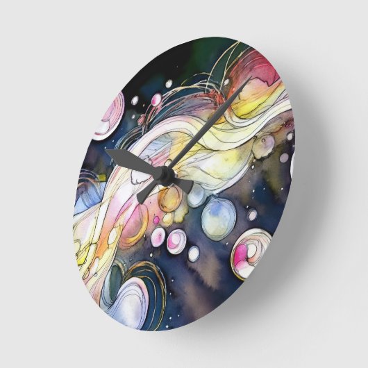 Abstracte belletjes ronde klok (Hoek)