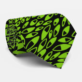 Abstracte benzine - Martian Green over zwart Stropdas (Opgerold)