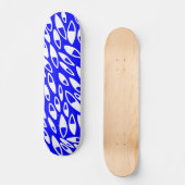 Abstracte benzine - wit op blauw skateboard (Voorkant)