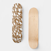 Abstracte benzine - wit op bruin skateboard (Voorkant)