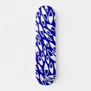 Abstracte benzine - wit op Dk Blue Persoonlijk Skateboard