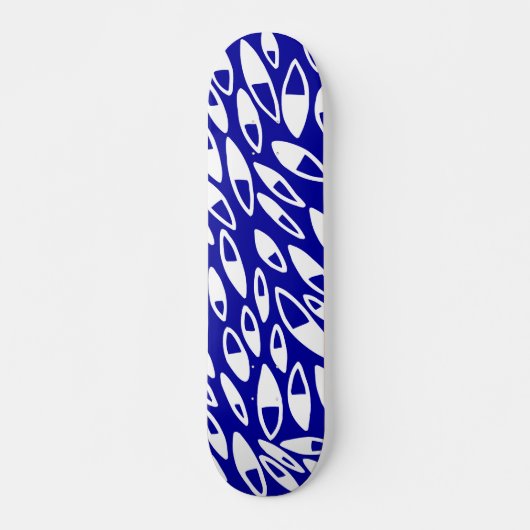 Abstracte benzine - wit op Dk Blue Persoonlijk Skateboard (Voorkant)