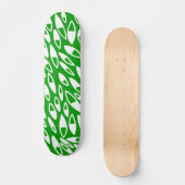 Abstracte benzine - wit op Dk Green Skateboard (Voorkant)