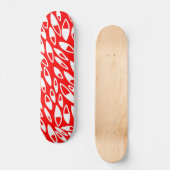 Abstracte benzine - wit op rood skateboard (Voorkant)