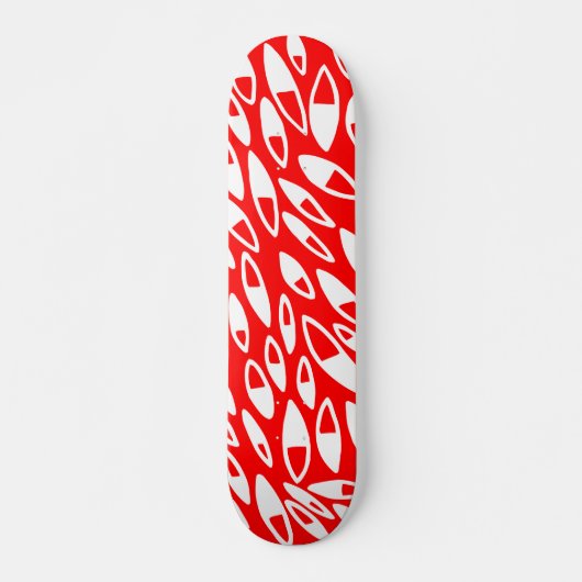 Abstracte benzine - wit op rood skateboard (Voorkant)