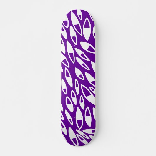 Abstracte benzine - Wit op Violet Persoonlijk Skateboard (Voorkant)