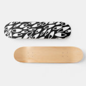 Abstracte benzine - wit op zwart persoonlijk skateboard (Horizontaal)