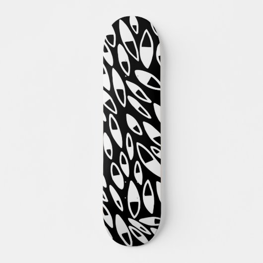 Abstracte benzine - wit op zwart persoonlijk skateboard (Voorkant)