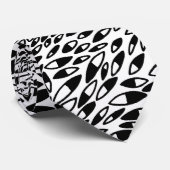 Abstracte benzine - zwart op wit stropdas (Opgerold)
