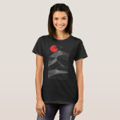 Abstracte Berg Rode Zon T-shirt (Voorkant volledig)