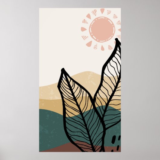 Abstracte bergachtige achtergrond poster (Voorkant)