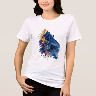 Abstracte bergbeklimmer   Waterverf van vloeibare  Tri-Blend Shirt