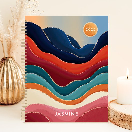 Abstracte Bergen 2025 Aangepaste Naam Planner