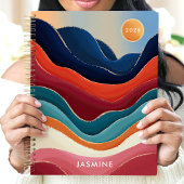 Abstracte Bergen 2025 Aangepaste Naam Planner