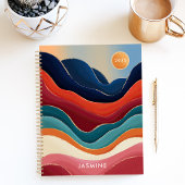 Abstracte Bergen 2025 Aangepaste Naam Planner