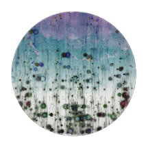 Abstracte Bergen Aqua Paars & Zwart