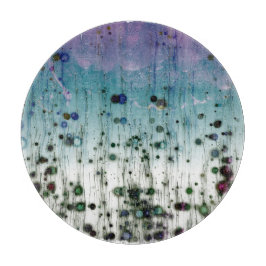 Abstracte Bergen Aqua Paars & Zwart Snijplank