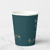Abstracte bergen donkergroen en goud sparen de Dat Papieren Bekers (Rechts)