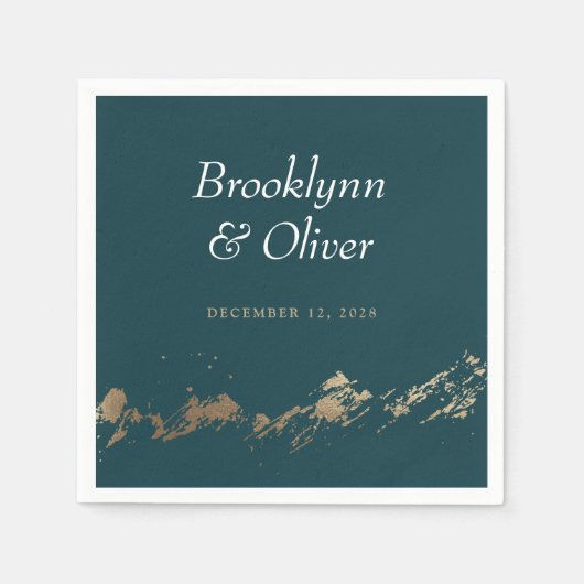 Abstracte bergen donkergroen en goud sparen de Dat Servet (Voorkant)